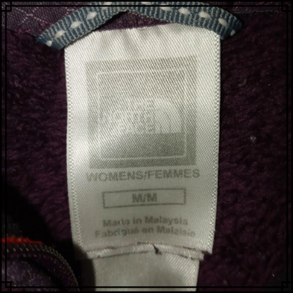 North Face Purple Fleece Quarter Zip Pull Over Size Medium - Picture 8 of 8